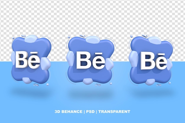 PSD logo 3d behance z abstrakcyjnym tłem