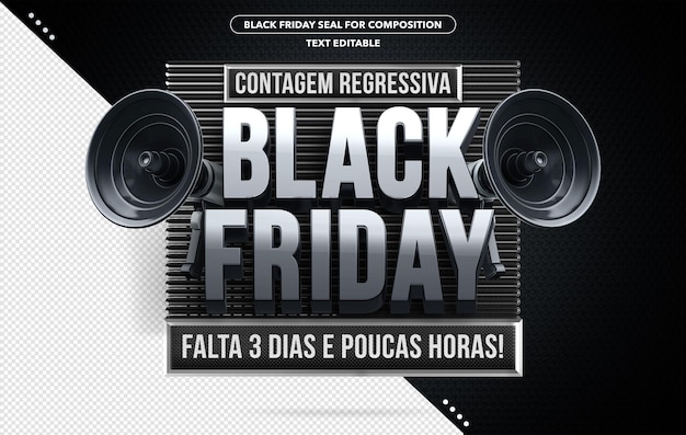 Logo 3d countdown black friday