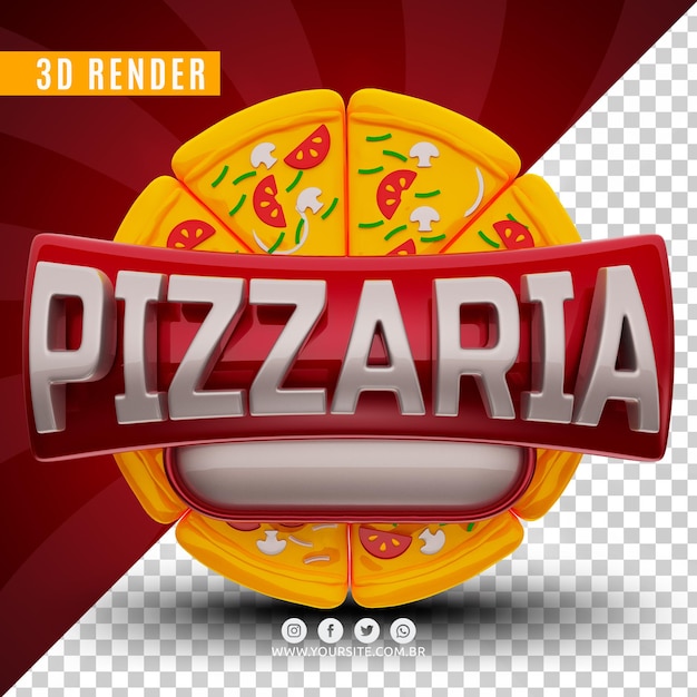 PSD logo 3d dla pizzerii premium psd