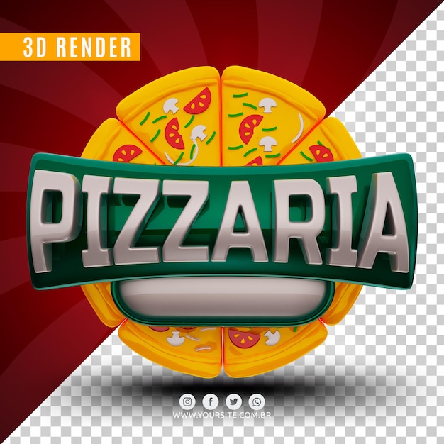 PSD logo 3d dla pizzerii premium psd