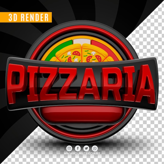 PSD logo 3d dla pizzerii premium psd