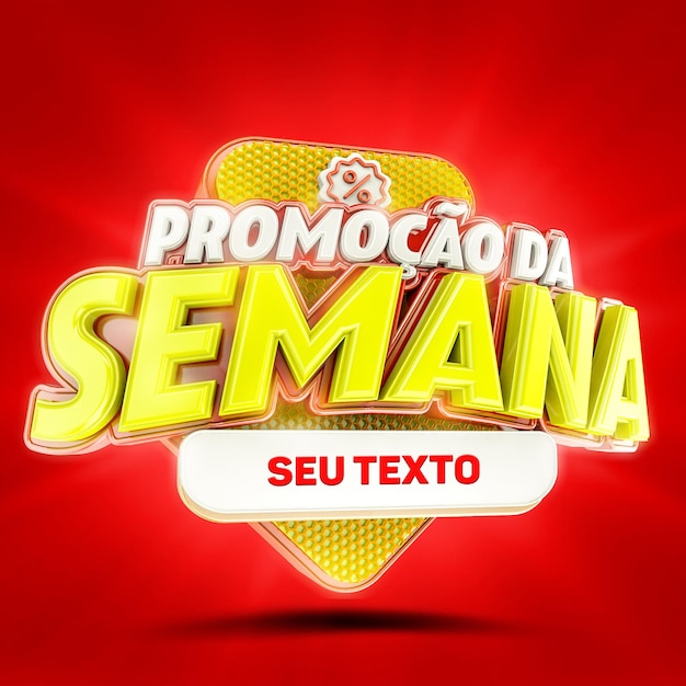 PSD logo 3d render promocja tygodnia dla kampanii reklamowych kompozycje promocao da semana
