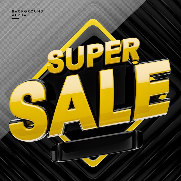 Logo 3D Super Sale w renderowaniu 3d