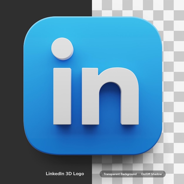 Logo aplikacji Linkedin w okrągłym kwadratowym stylu ikony projektu 3d na białym tle