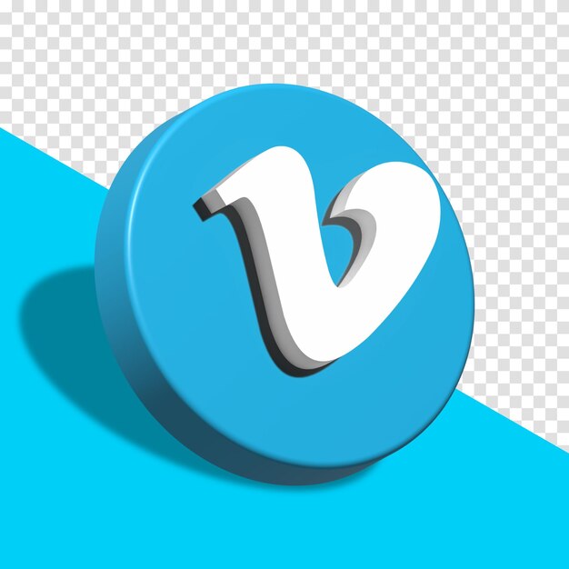 Logo aplikacji Vimeo w dużym stylu Zasób projektu 3D izolowane Ikona aplikacji Vimeo Ikona Vimeo Renderowanie 3d