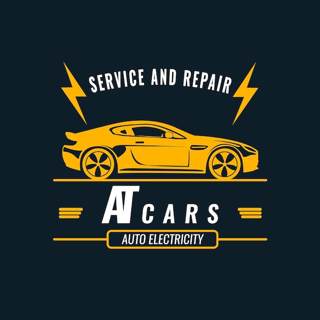 PSD logo auto electricity service and repair psd logo