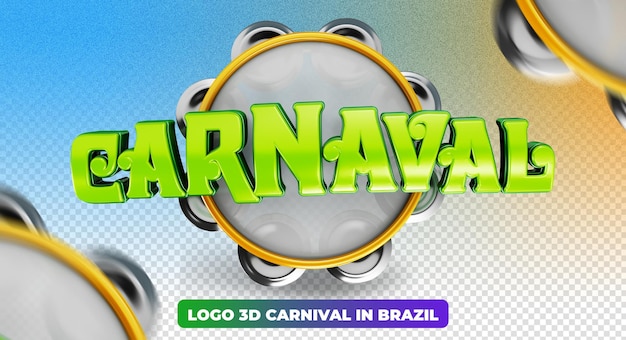 PSD logo carnaval do brasil carnevale logo render isolato per la composizione