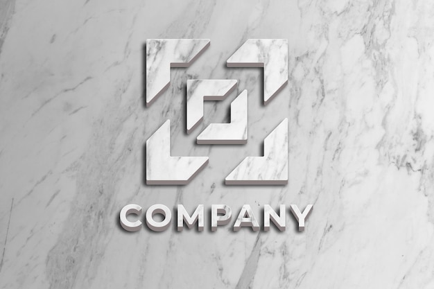 logo company mockup with marble surface on the wall