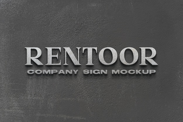 Logo sul design del mockup del muro di cemento