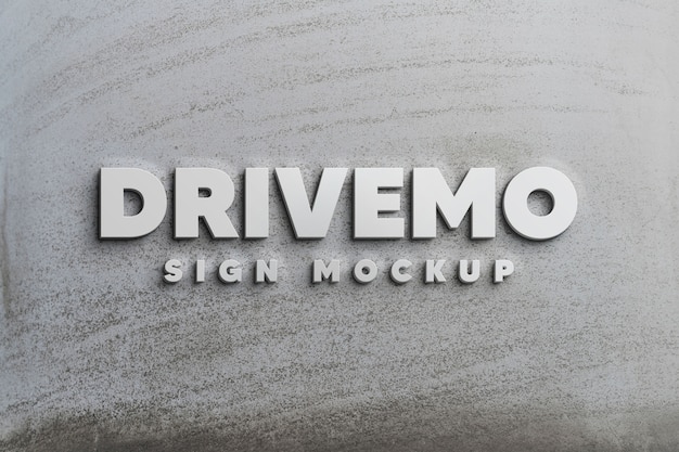 PSD logo sul design del mockup del muro di cemento