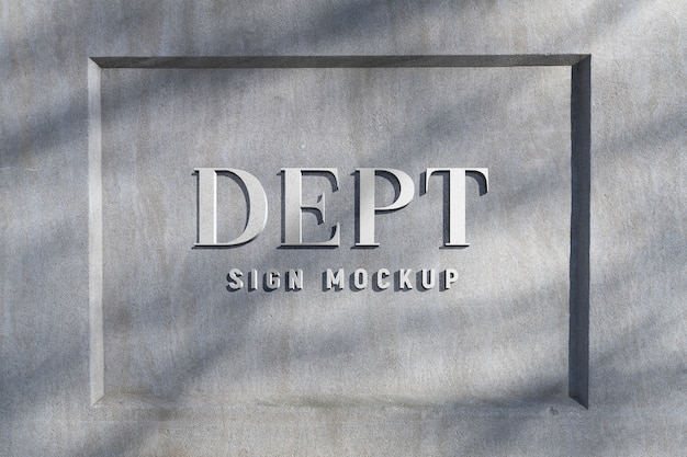 PSD logo on concrete wall mockup design