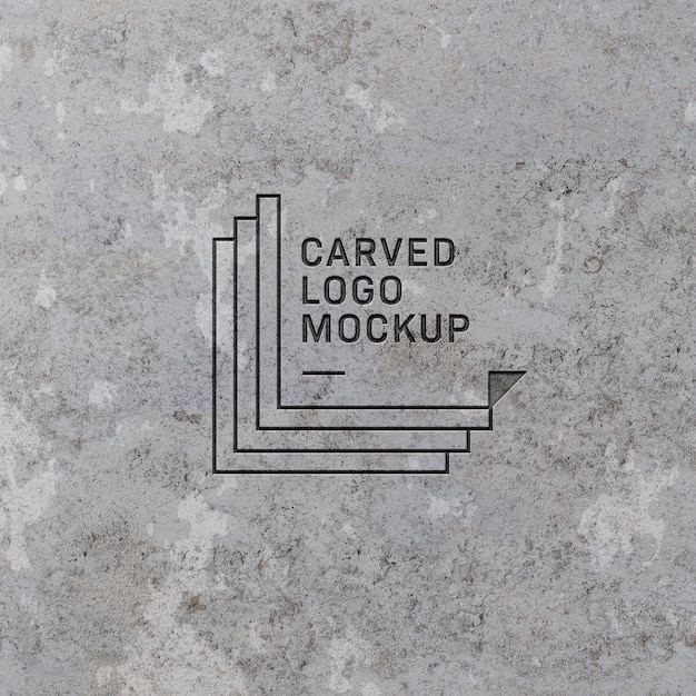 PSD logo on concrete wall mockup