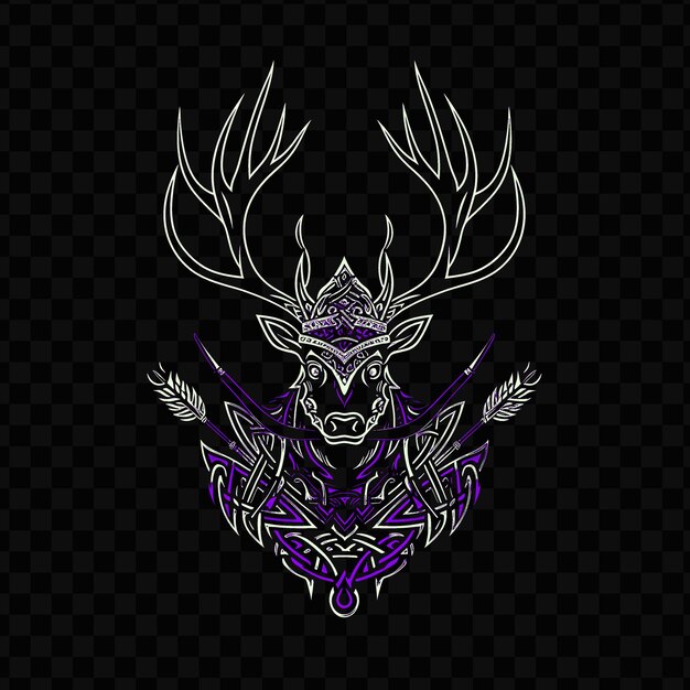 The logo of a deer with horns on a dark background