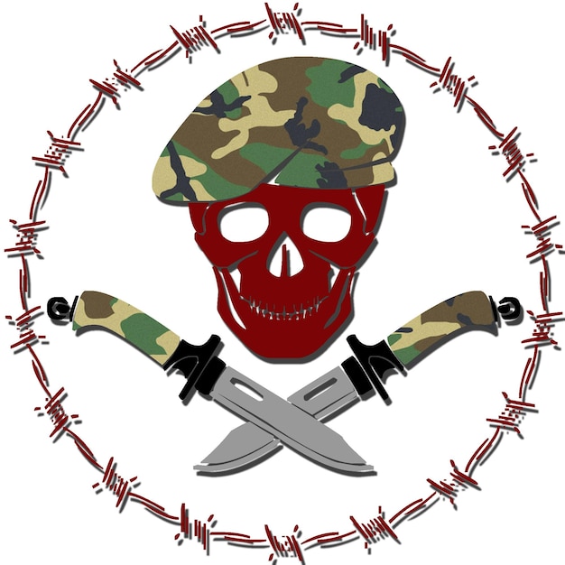 Logo design skull army