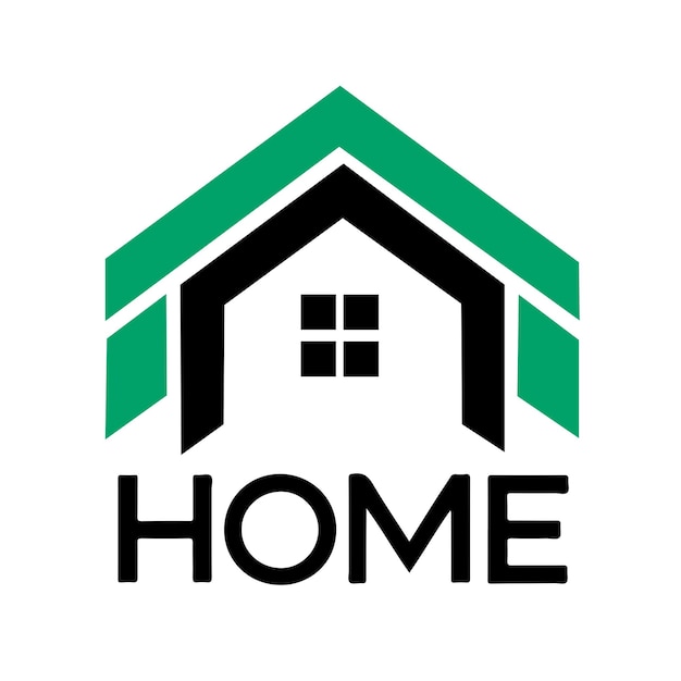 logo domu, które jest zielone i białe