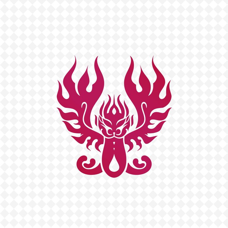 PSD a logo for a dragon with a red background