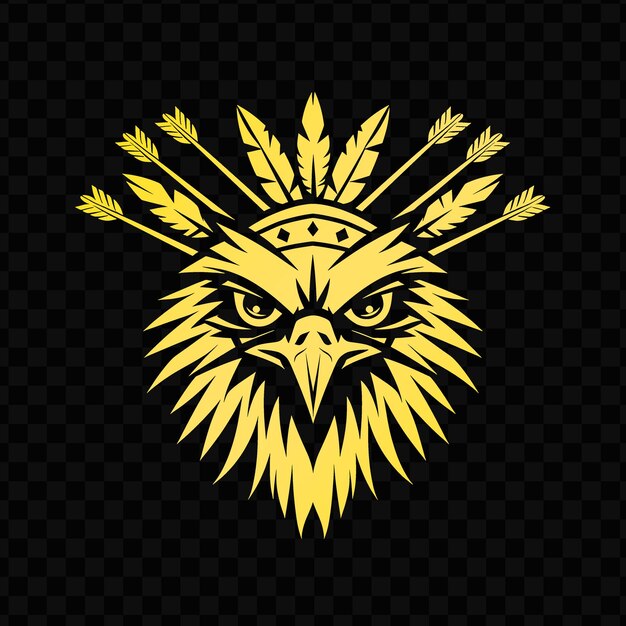 PSD a logo of an eagle with ears of wheat on a black background