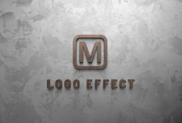 Logo effect design on cement stone