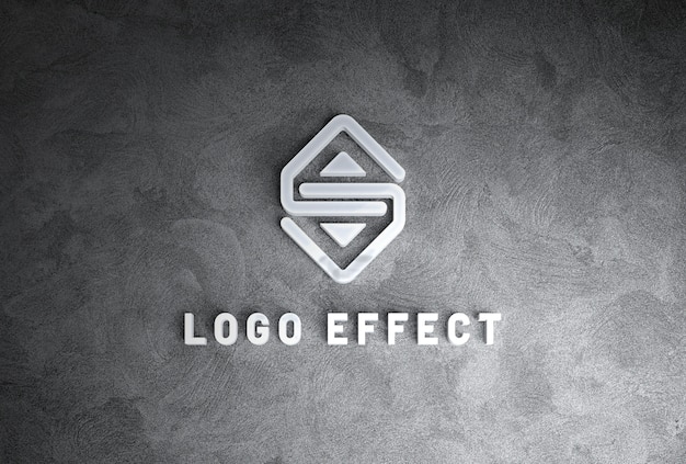 PSD logo effect design on cement stone