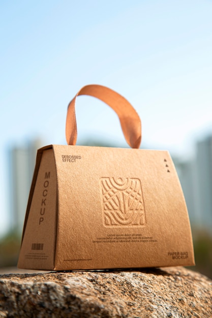 Logo embossed box mockup design