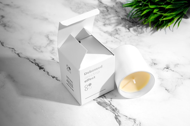 Logo embossed box mockup