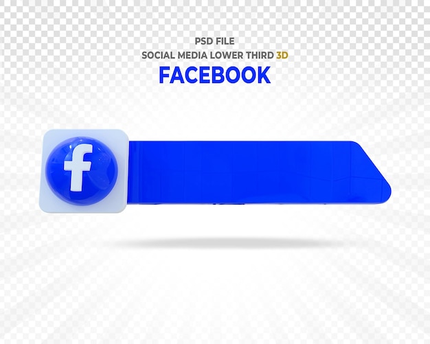 PSD logo facebooka dolne trzecie renderowanie 3d