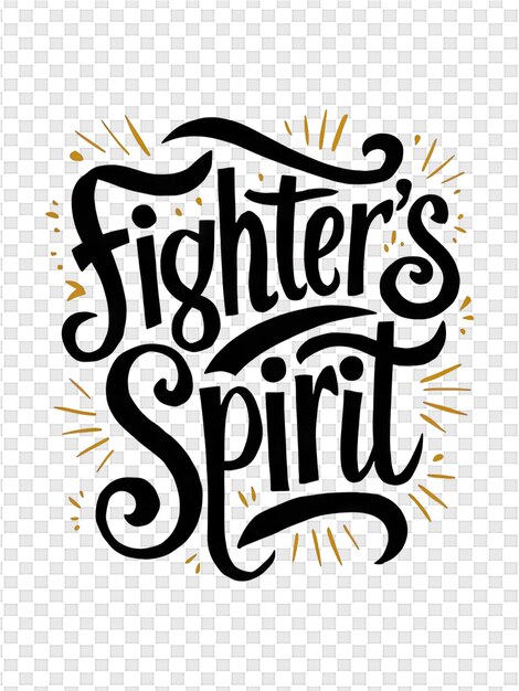 PSD a logo for the fight spirit spirit is written in black ink