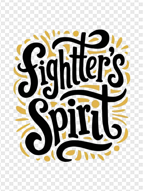 PSD a logo for the fight spirits spirit is written in black ink