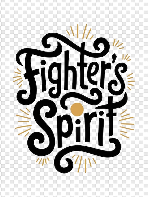 PSD a logo for the fight spirits spirit is written in black and yellow