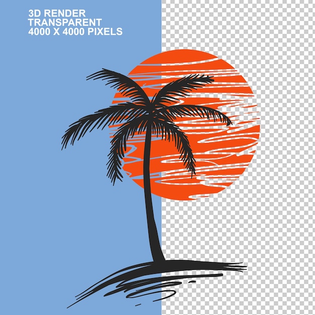 Logo firmy podróżniczej i wycieczkowejT koszula drukowana ilustracja drzewa kokosowego Arecaceae Euclidean