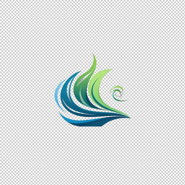 PSD logo flat sea breeze geïsoleerde achtergrond isola