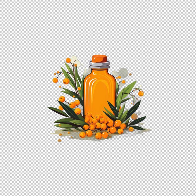 Logo Flat Sea Buckthorn Juice Izolowane Tło