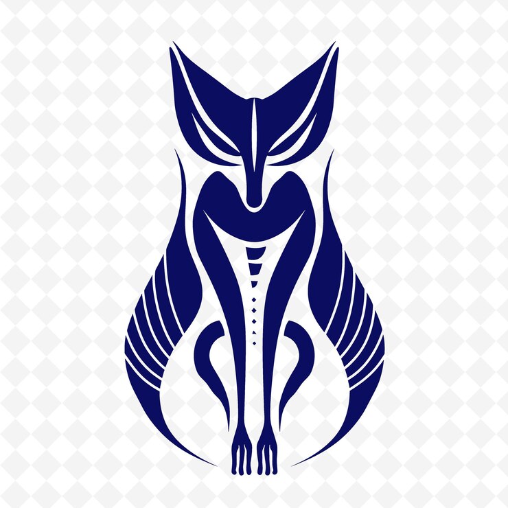 PSD a logo for a fox that is on a white background