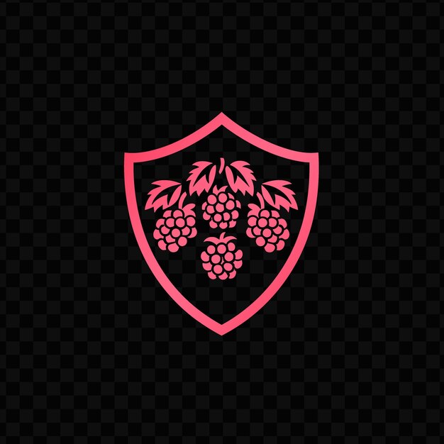 PSD the logo of grapes on a pink shield