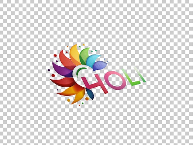 PSD logo holi on transparent background