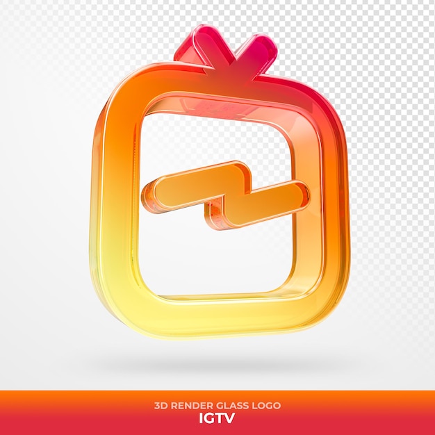 Logo Igtv Akryl Na Szkle Z Przezroczystym Renderowaniem 3d