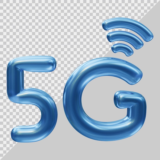 PSD logo ikony 5g w nowoczesnym stylu 3d