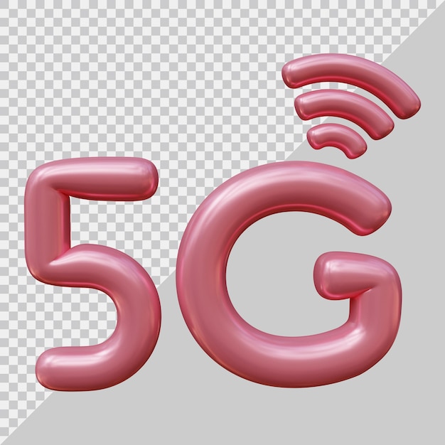 PSD logo ikony 5g w nowoczesnym stylu 3d