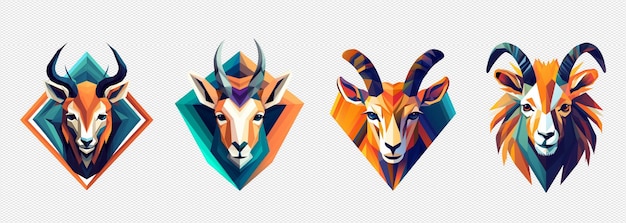 PSD logo illustration of a antelope on a transparent background