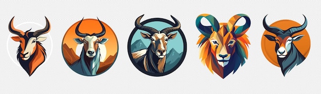 PSD logo illustration of goat