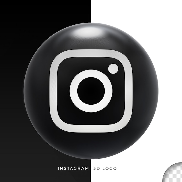 PSD logo instagram on ellipse 3d design