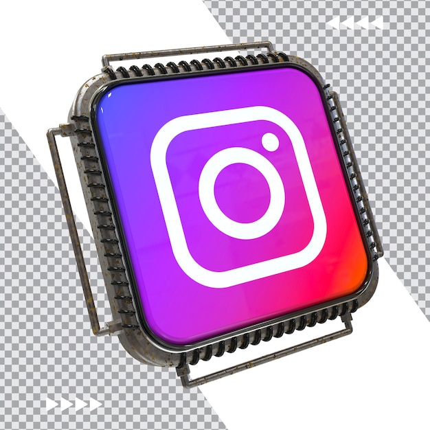 Логотип instagram значок 3d визуализации