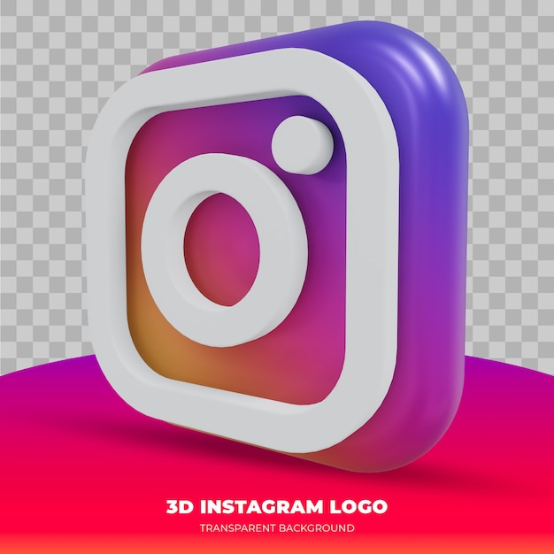 Logo Instagram Izolowane W Renderowaniu 3d