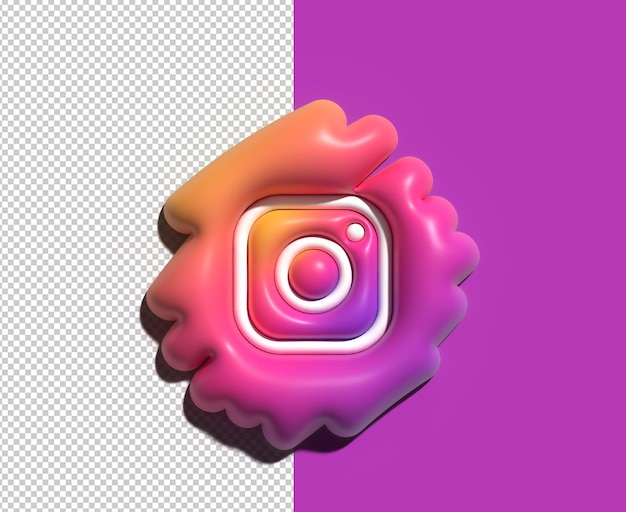 PSD logo instagram media społecznościowe przezroczysty plik 3d psd