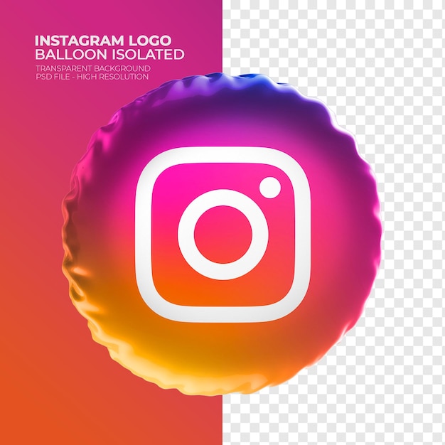 PSD logo isntagram balloon 3d