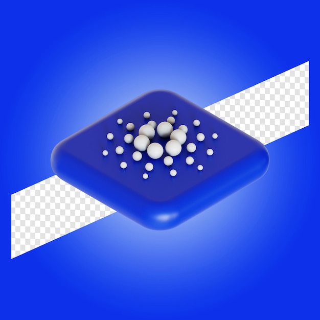 Logo Kryptowaluty Cardano Ilustracja 3d