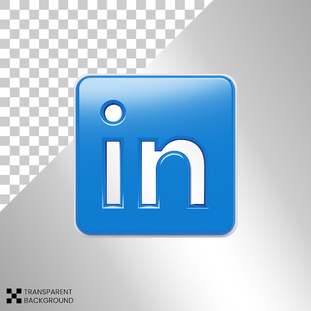 PSD logo linkedin na realistycznym kwadracie 3d