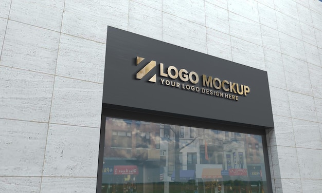 Logo makieta Znak 3D Budynek 3d renderowane