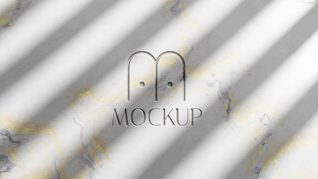 Logo on marble wall mockup design