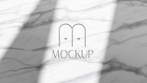 Logo on marble wall mockup design